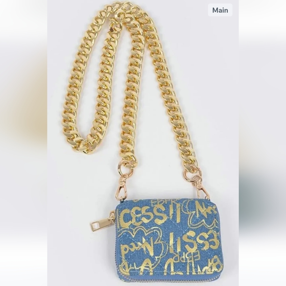 Denim wallet crossbody